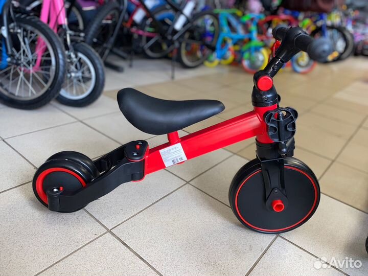 3в1 Детский трехколесный велосипед-беговел