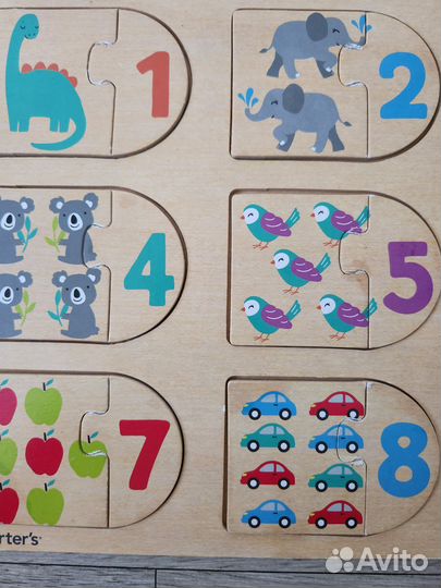 Деревянная развивающая игра цифры Carter's