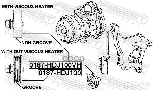 Ролик натяжной 0187-HDJ100 0187-HDJ100 Febest