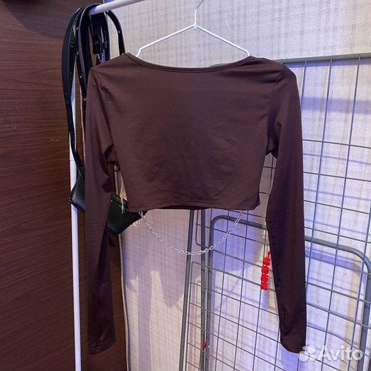 Кроп топ коричневый