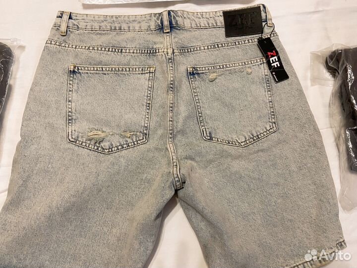 Шорты джинсовые рваные ZEF широкие Турция