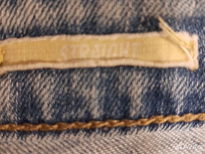 Голубые рваные женские джинсы Zara Denim размер M