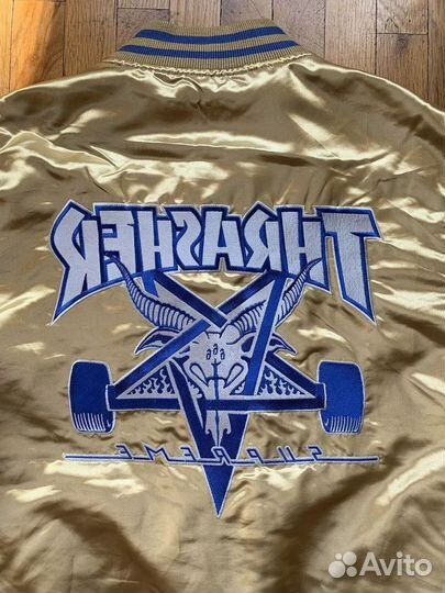Бомбер Supreme x Thrasher Satin Varsity Jaket