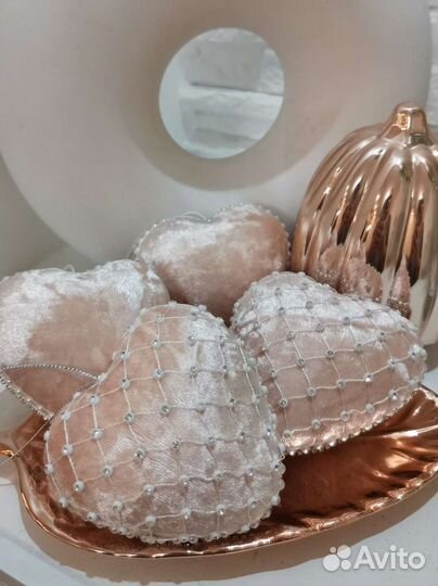 Новогодний набор бархатное сердце ручной работы