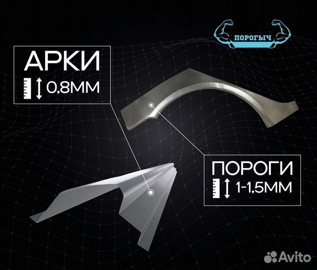 Пороги и арки Mitsubishi Outlander 1 Унеча