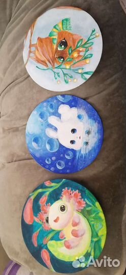 Картины Милые зверята, д. 18см