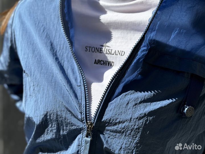 Ветровка Синего Цвета Stone Island Nylon Metal