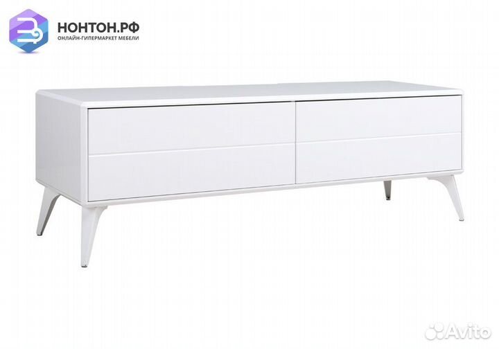 Тумба под тв Спейс 13.64 белый премиум / белый гля