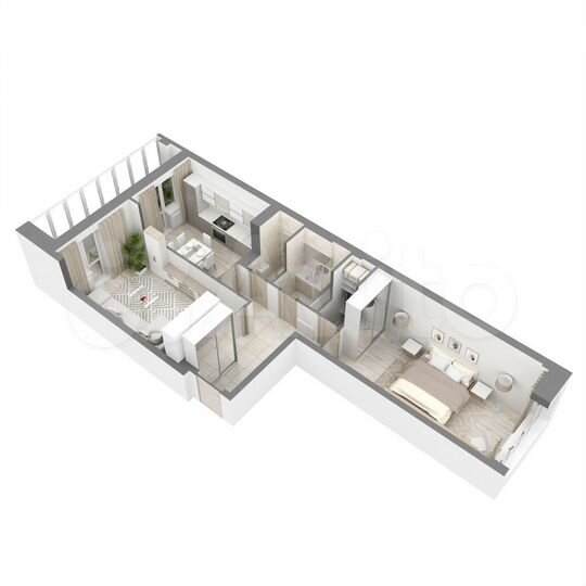 2-к. квартира, 60,4 м², 1/16 эт.