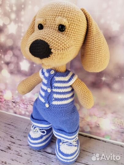 Игрушка Собачка Филя ручной работы