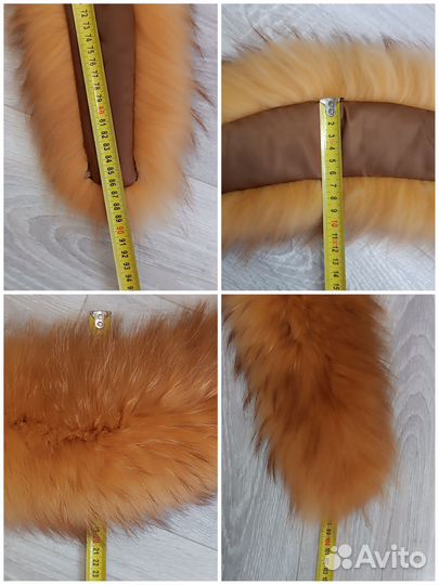 Воротник опушка рыжий натуральный мех енота