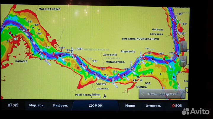 Карта глубин для Garmin BlueChart g3 Vision