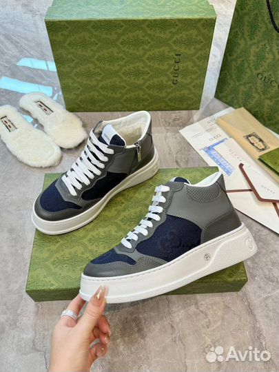 Зимние кроссовки Gucci мужские премиум (39-46)