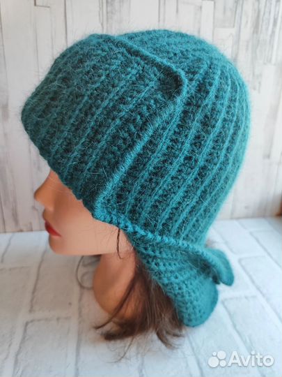 Шапка ушанка из пуха норки