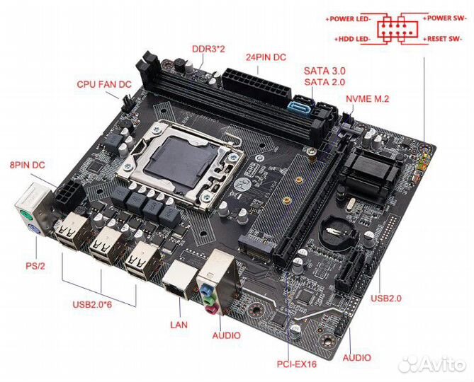 X9A(LGA 1356) +Intel Xeon E5-2420(6 яд.-12 пот.)