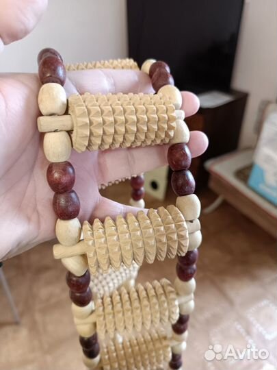 Массажёр роликовый деревянный