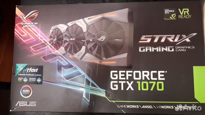 Видеокарта Asus GeForce GTX 1070 ROG strix