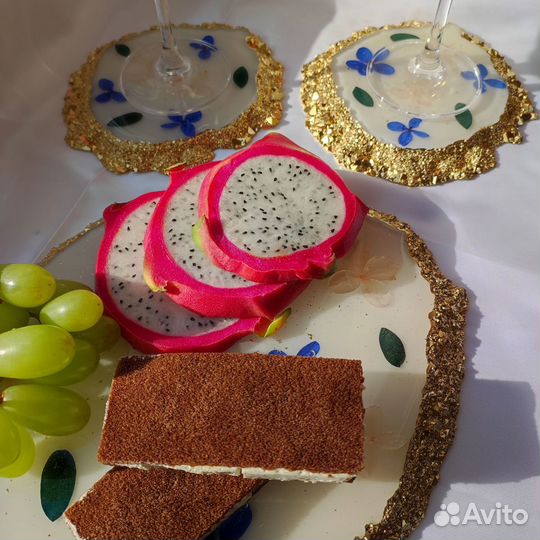 Сервировочный набор посуды из эпоксидной смолы