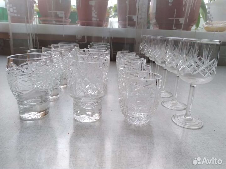 Стопки хрустальные и рюмки СССР