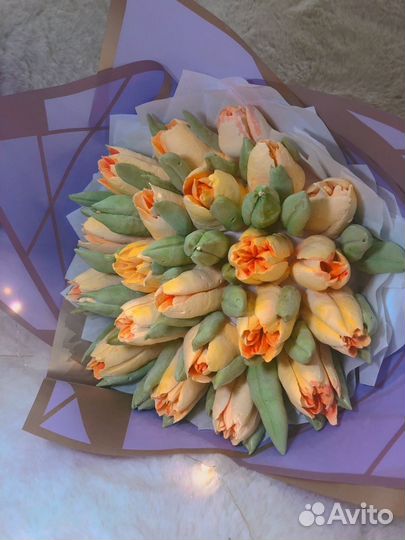 Зефирные композиции из тюльпанов к 8 марта