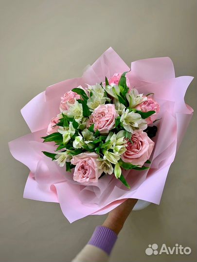 Розы альстромерии.Доставка букетов Вологда