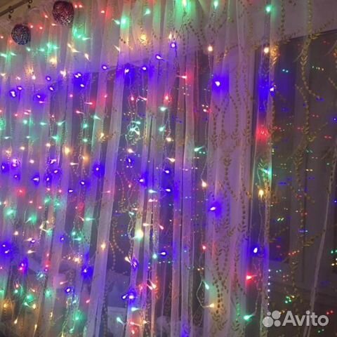 Гирлянда штора. Гирлянда штора -роса