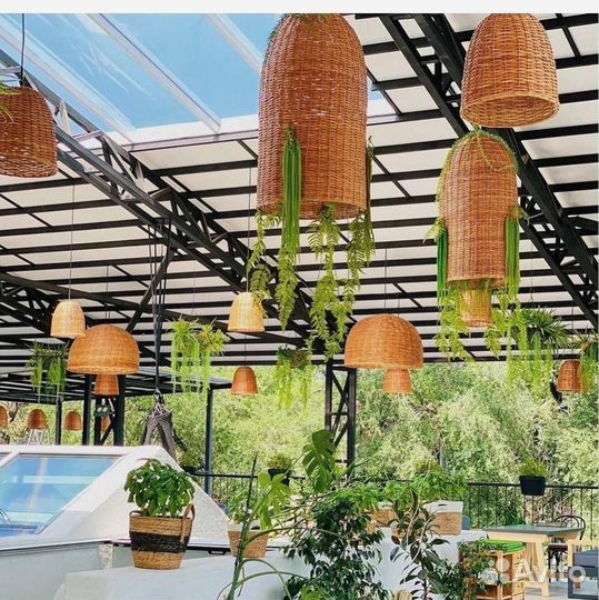 Плетеный абажур