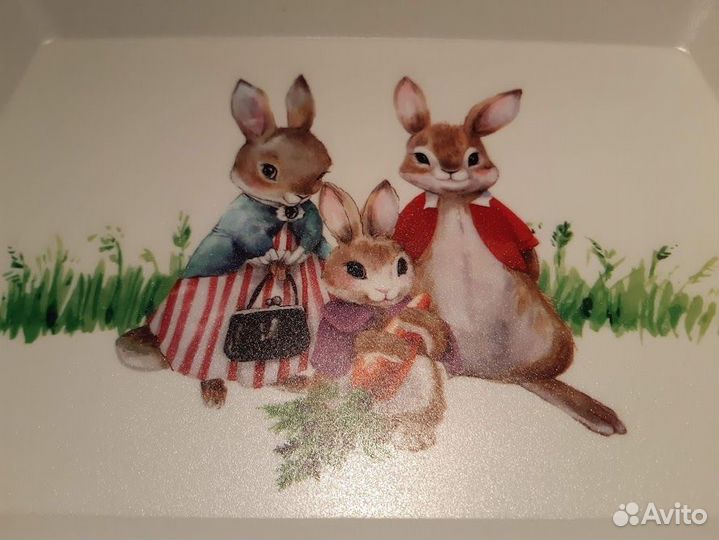 Поднос Семейка зайцев 39х24,5х3 см