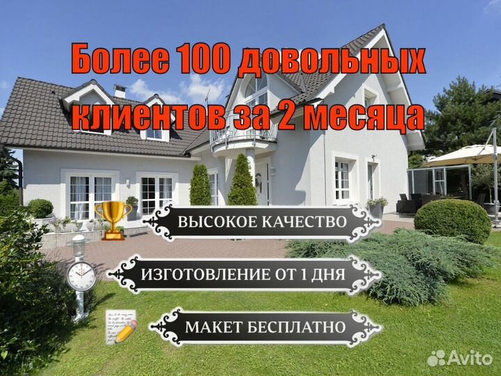 Адресная табличка металлическая