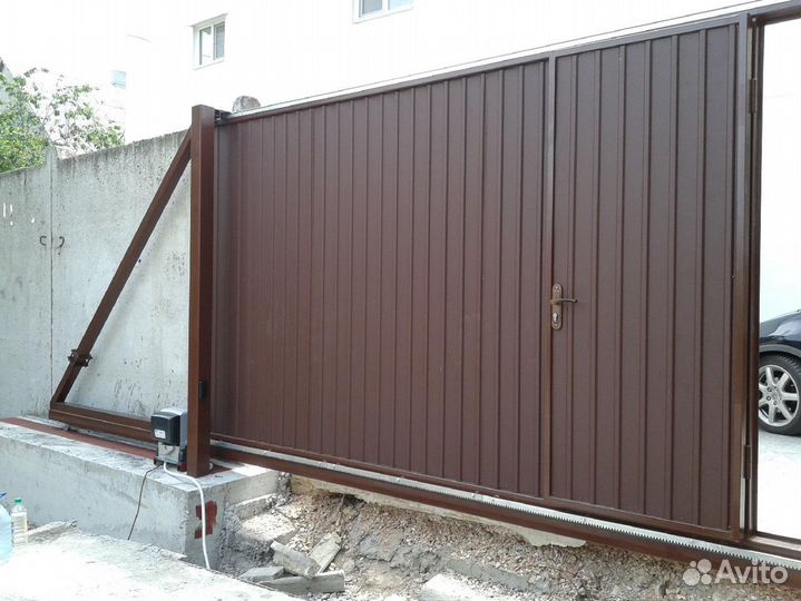 Откатные ворота с калиткой. Гарантия