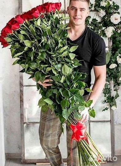 Длинные высокие розы 110 150 160 180 200 см