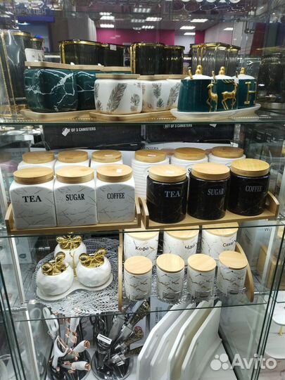 Фужеры, наборы для сыпучих, наборы посуды