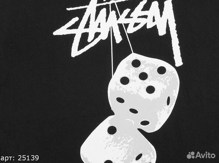 Футболка Stussy white dice Чёрная