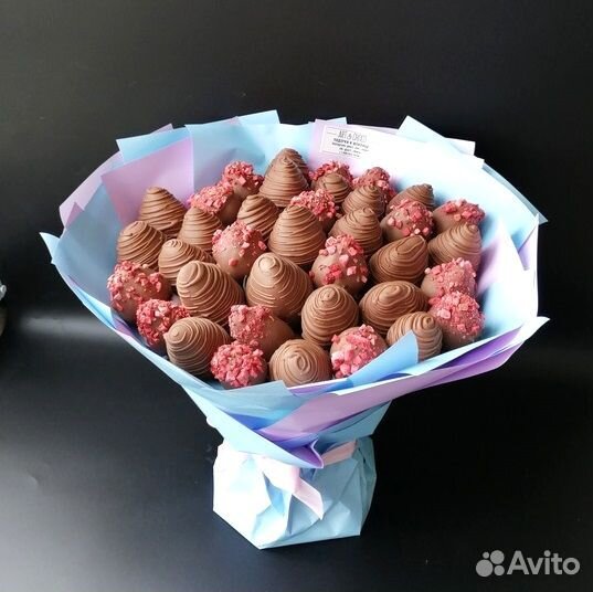 Букет клубника в молочном шоколаде