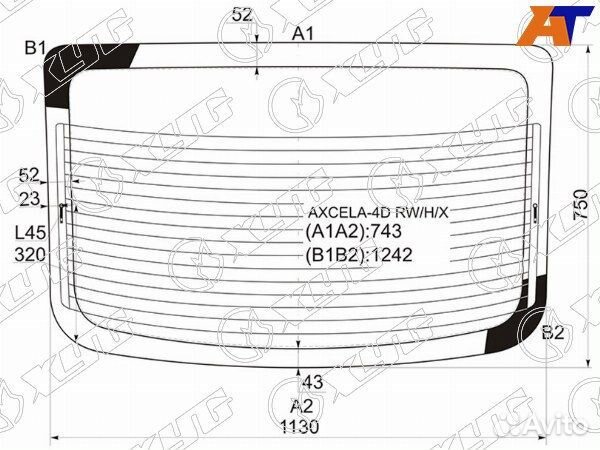 Стекло заднее mazda mazda3