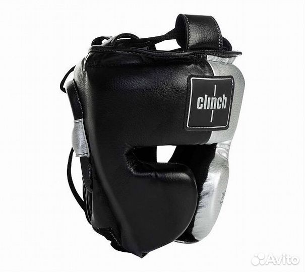 Шлем боксерский clinch punch 2.0 черно-серебристый
