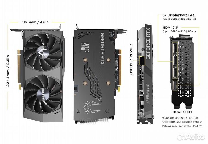 Видеокарта zotac GeForce RTX 3050 G