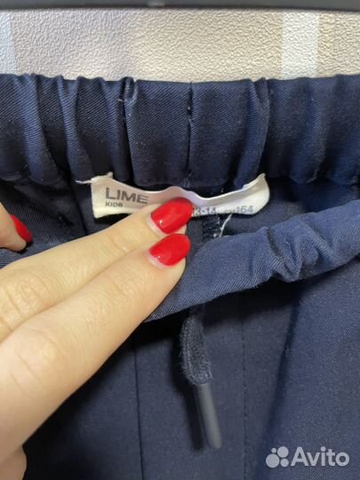 Брюки на девочку Lime 164 синие прямые