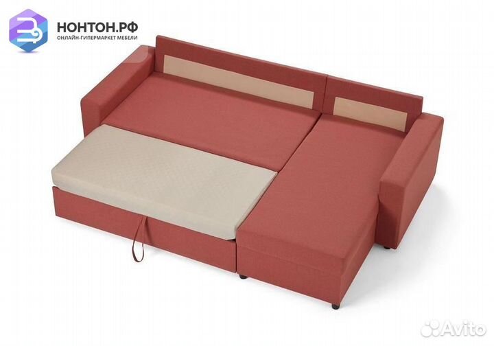 Диван угловой дельфин Торонто терракотовый