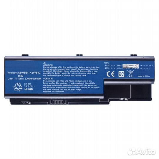Аккумулятор для Acer AS07B31 11.1V 5200mAh 58Wh