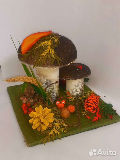 Поделка.Осенняя полянка с грибами. В сад/школу