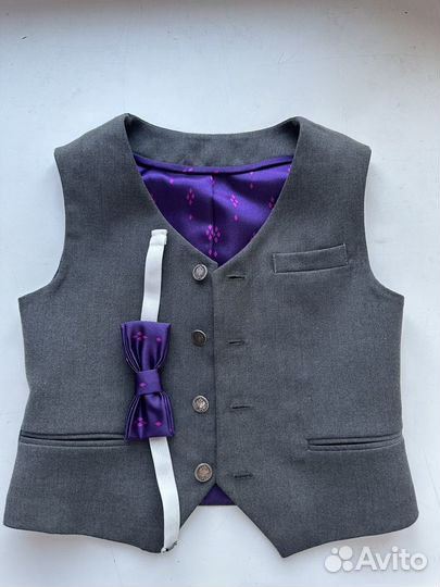 Школьный костюм для мальчика 122-128 серый