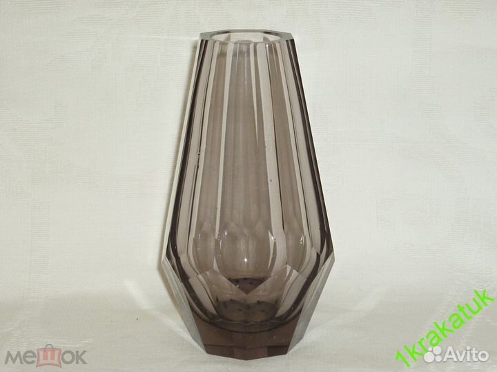 Ваза конусная фиолетовое стекло мозер, moser