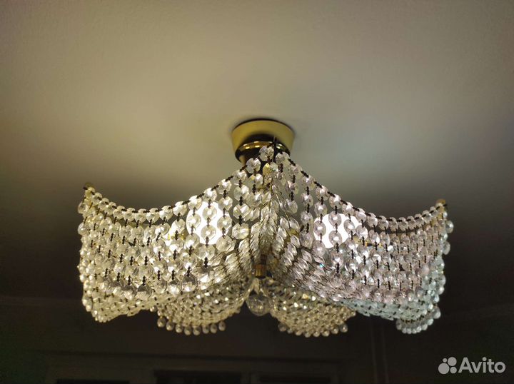 Люстра потолочная чешский хрусталь