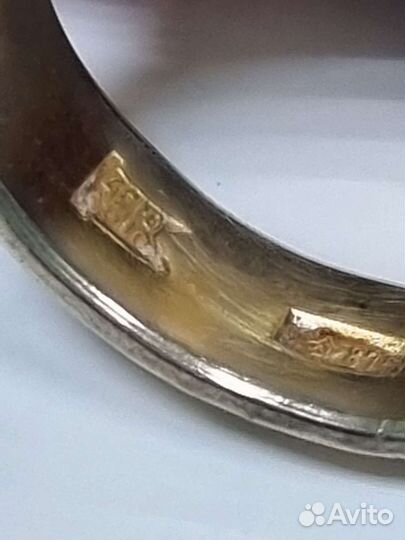 Обручальное кольцо. Серебро 875 пробы. Звез