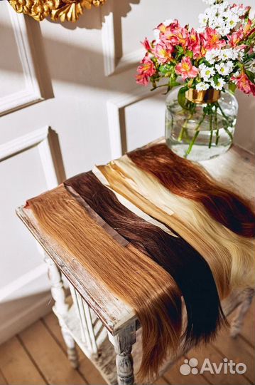 Накладной хвост из натуральных волос