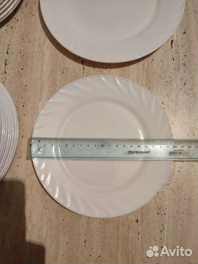 Тарелки белые опаловое стекло новые 12+12шт