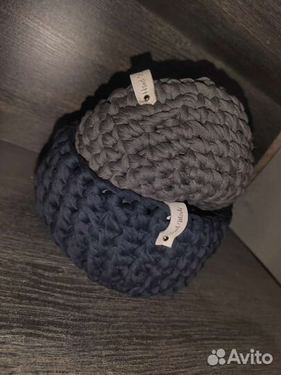 Вязаные корзинки