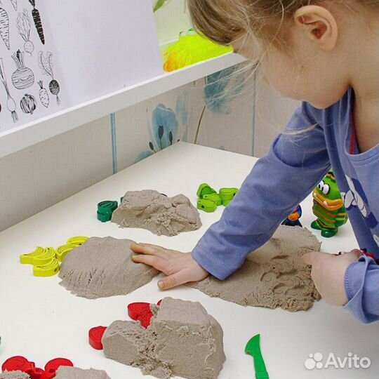 Кинетический песок для песочницы, пластилиновый