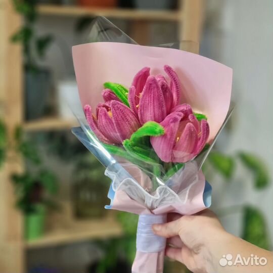 Тюльпаны из синельной проволоки/букет на 8 марта